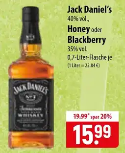 Famila Nord Ost Jack Daniel's Honey oder Blackberry Angebot