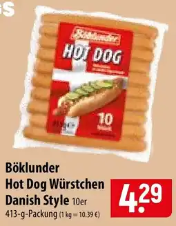 Famila Nord Ost Böklunder Hot Dog Würstchen Danish Style Angebot