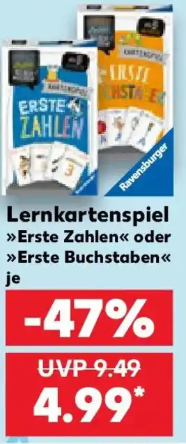 Kaufland Lernkartenspiel Erste Zahlen oder Erste Buchstaben Angebot