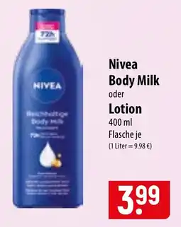 Famila Nord Ost Nivea Body Milk oder Lotion Angebot