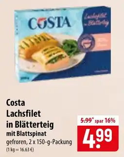 Famila Nord Ost Costa Lachsfilet in Blätterteig mit Blattspinat Angebot