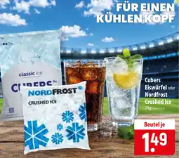 Famila Nord Ost Cubers Eiswürfel oder Nordfrost Crushed Ice Angebot