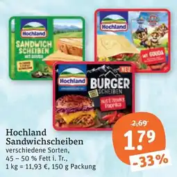 tegut Hochland Sandwichscheiben Angebot