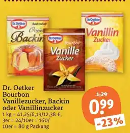 tegut Dr. Oetker Bourbon Vanillezucker, Backin oder Vanillinzucker Angebot