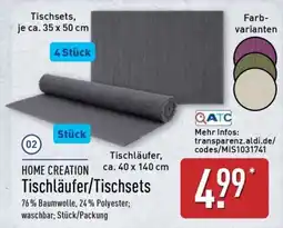Aldi Nord HOME CREATION Tischläufer/Tischsets Angebot