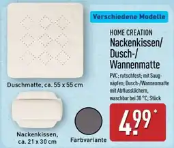 Aldi Nord HOME CREATION Nackenkissen/Dusch-/Wannenmatte Angebot