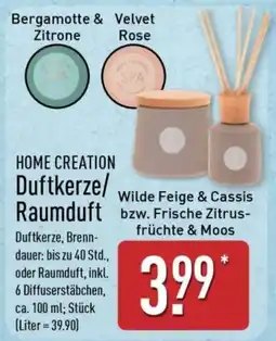 Aldi Nord HOME CREATION Duftkerze/Raumduft Angebot