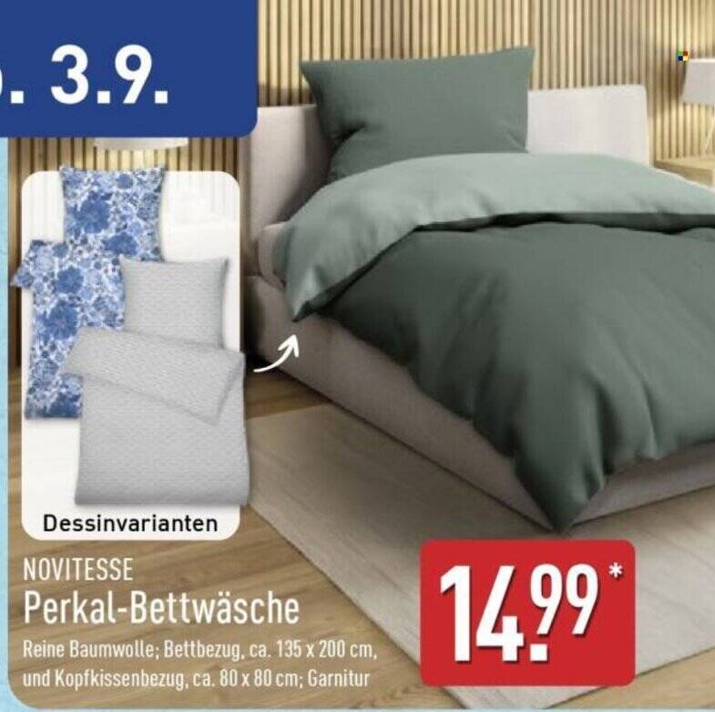 NOVITESSE Perkal-Bettwäsche Angebot bei Aldi Nord