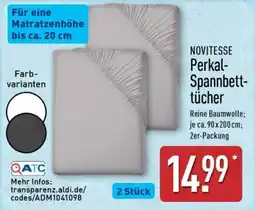 Aldi Nord NOVITESSE Perkal-Spannbetttücher Angebot