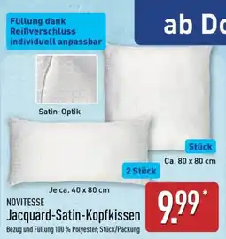 Aldi Nord NOVITESSE Jacquard-Satin-Kopfkissen Angebot