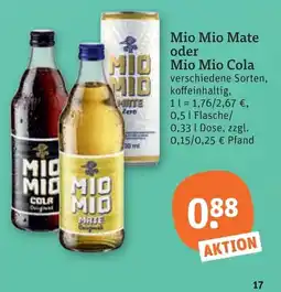 tegut Mio Mio Mate oder Mio Mio Cola Angebot