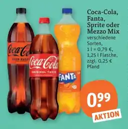tegut Coca-Cola, Fanta, Sprite oder Mezzo Mix Angebot
