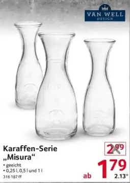 Selgros Van Well Design Karaffen-Serie „Misura“ Angebot