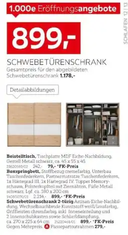 XXXLutz Schwebetürenschränk 2-türig Artisan-Eiche-Nachbildung Angebot