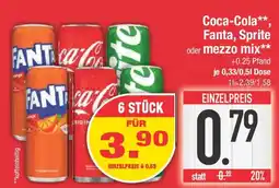 E-Center Coca-Cola, Fanta, Sprite oder mezzo mix Angebot