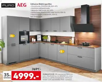 EINBAUKÜCHE, 615, taupegrau/Walnuss