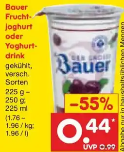 Netto Marken-Discount Bauer Fruchtjoghurt oder Yoghurt-drink Angebot