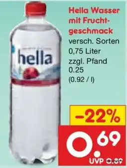 Netto Marken-Discount Hella Wasser mit Fruchtgeschmack Angebot
