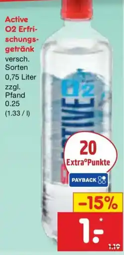 Netto Marken-Discount Active O2 Erfri schungs getränk Angebot