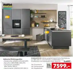 porta EINBAUKÜCHE, Velluto, graphit/Castell Eiche Nachbildung Angebot