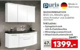 porta puris BADKOMBINATION B120 cm, Metallic grey Angebot