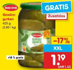 Netto Marken-Discount Beste Ernte Gewürzgurken Angebot