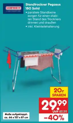 Netto Marken-Discount Standtrockner Pegasus 180 Solid Angebot