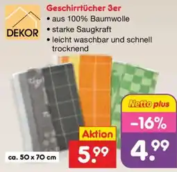 Netto Marken-Discount Geschirrtücher 3er DEKOR Angebot