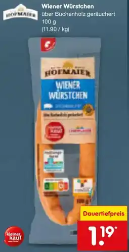 Netto Marken-Discount Hofmaier Wiener Würstchen Angebot