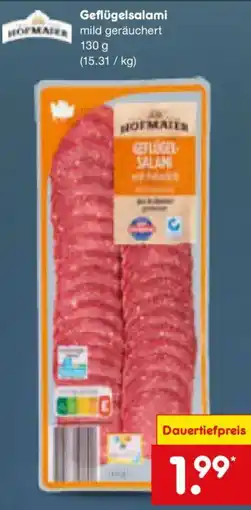 Netto Marken-Discount HOFMAIER Geflügelsalami Angebot