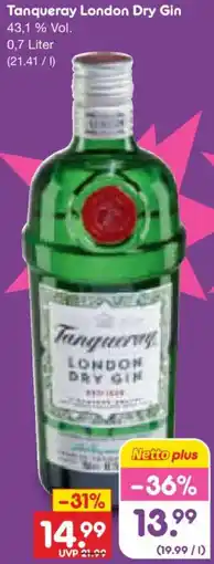 Netto Marken-Discount Tanqueray London Dry Gin Angebot