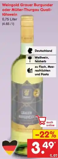 Netto Marken-Discount Weingold Grauer Burgunder Angebot