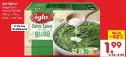 Netto Marken-Discount iglo Rahm-Spinat BLUBB Angebot