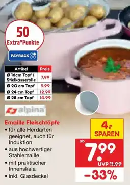 Netto Marken-Discount Alpina Emaille Fleischtöpfe Angebot
