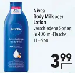 CITTI Markt Nivea Body Milk oder Lotion Angebot