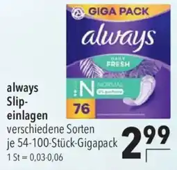 CITTI Markt always Slip-einlagen Angebot