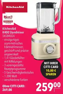 CITTI Markt KitchenAid K400 Standmixer Angebot