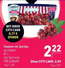 CITTI Markt Trauben rot, kernlos von San Lucar Angebot