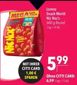 CITTI Markt Lorenz Snack-World Nic Nac's Angebot