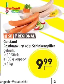 CITTI Markt Gerstand Rostbratwurst oder Schinkengriller Angebot