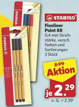Combi STABILO Fineliner Point 88 Angebot