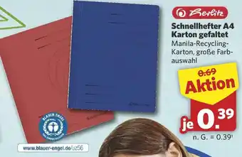 Herlitz Schnellhefter A4 Karton gefaltet