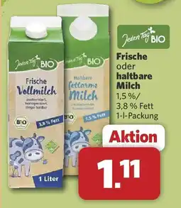 Combi Jeden Tag BIO Frische oder haltbare Milch Angebot
