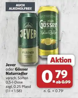 Combi Jever oder Gösser Naturradler Angebot
