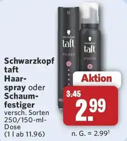 Combi Schwarzkopf taft Haarspray oder Schaumfestiger Angebot