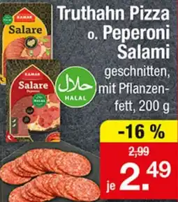 Zimmermann Salare Truthahn Pizza o. Peperoni Salami Angebot