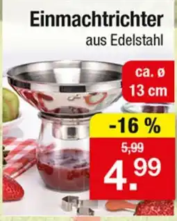 Zimmermann Einmachtrichter aus Edelstahl Angebot