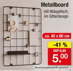 Zimmermann Metallboard mit Ablagefach, im Gitterdesign Angebot