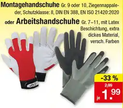 Zimmermann Montagehandschuhe oder Arbeitshandschuhe Angebot