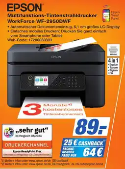 K+B Expert EPSON Multifunktions-Tintenstrahldrucker WorkForce WF-2950DWF Angebot
